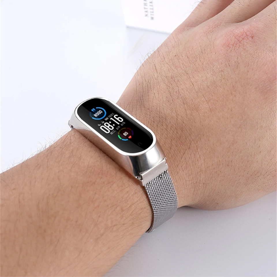 

Magnetic Strap For Mi Band 4 Metal Wrist For Mi band 3 Stainless Steel for Mi Band 5 Strap Pulseira Magnetic Bracelet