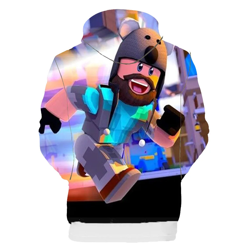 

ROBLOXING Boys 3D Hoodie Girls Long-sleeved Hooded Sweater Color Print Children's Fashion Cartoon New Sweatshirt Spring Pullover