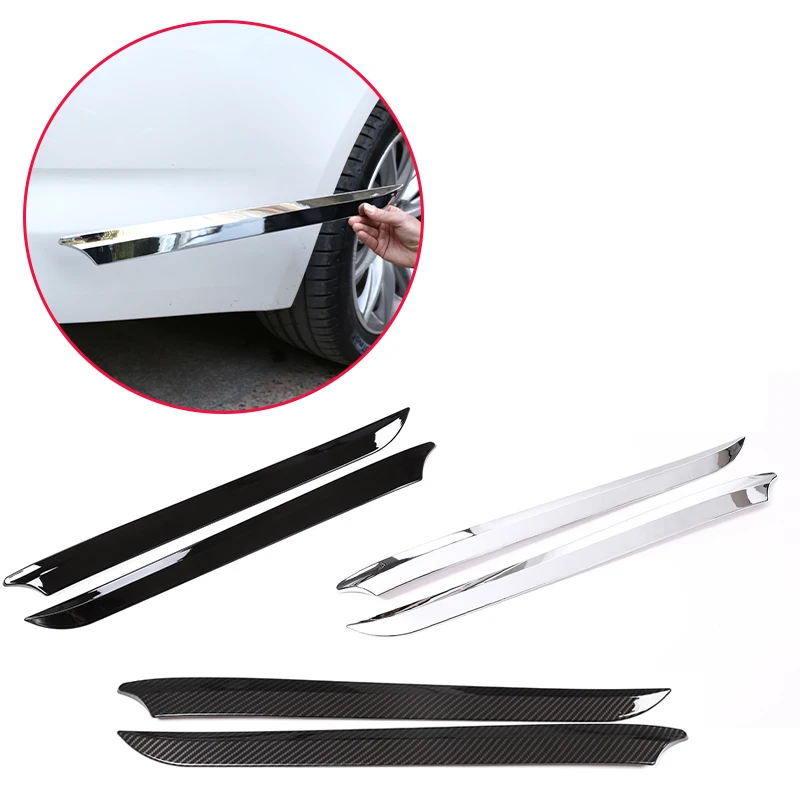 

2pcs For BMW 5 Series G30 2017-2018 Car-Styling ABS Plastic Gloss black Chrome Side Rear Decoration Strips Trims Car Accessories