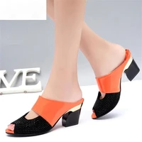 2020 fashion women summer patent leather sandals sexy peep toe cut out high heels flip flops female party shoes woman