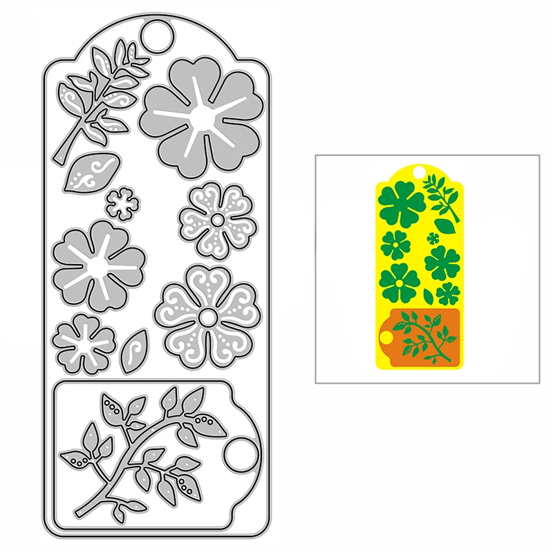 

Новинка пластина для бирки в виде цветов и листьев ремесло тиснение пресс-форма 2021 металлические пресс-формы для декора «сделай сам» Скрапбукинг альбом открытки без штампов