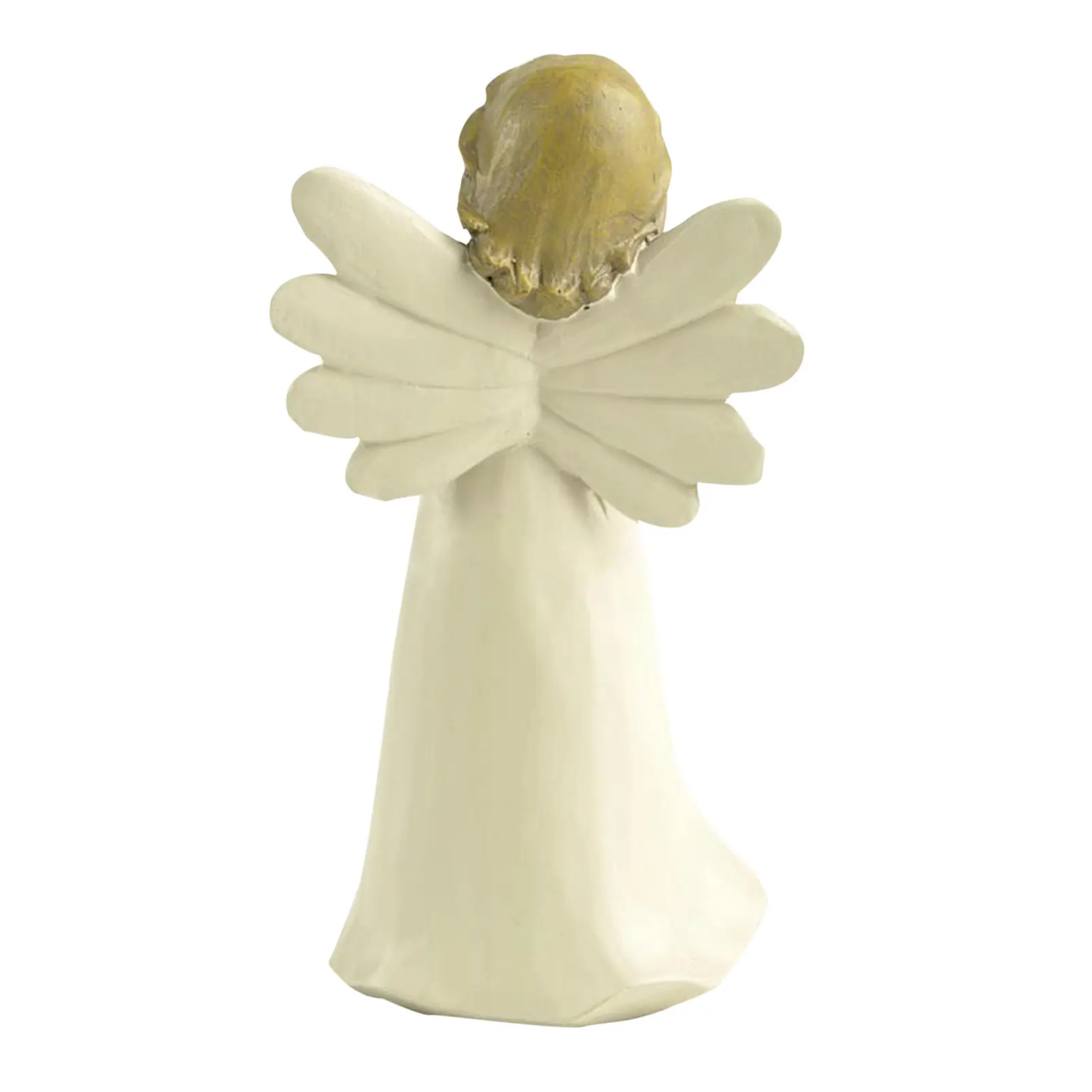 

White Angel Hand Painted Sculpture Decoration Christian Resin Tabletop Ornament Holiday Gift Decoration
