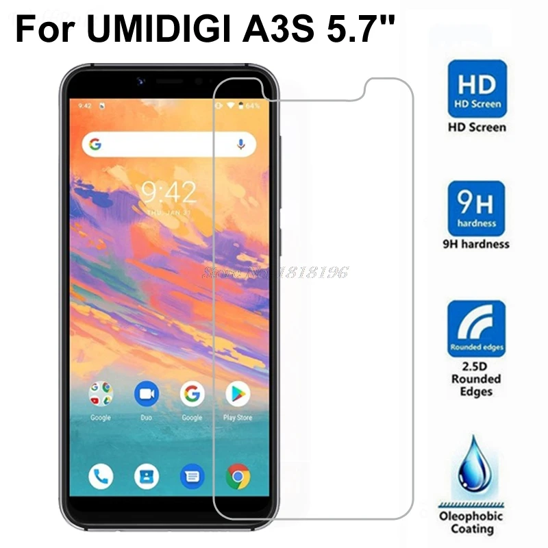 2 шт. для Umidigi A3S закаленное стекло Umi A3s Защитное экрана прозрачное HD защитное 0 26 мм