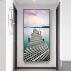 Современный мост, пейзаж на море, коридор, холст, живопись, стены, картины для гостиной, домашний коридор, Декор