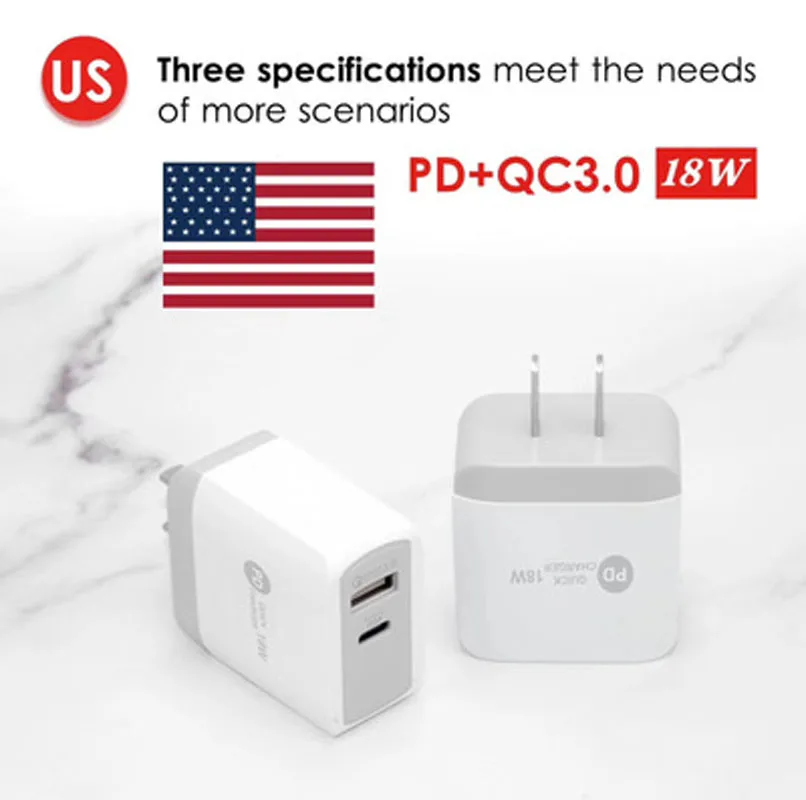 Зарядное устройство USB Type-C 18 Вт совместимое с быстрой зарядкой QC3.0 | Мобильные