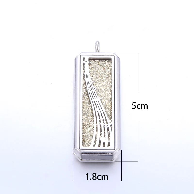 Прямоугольный диффузор эфирного масла из нержавеющей стали ожерелье кулон