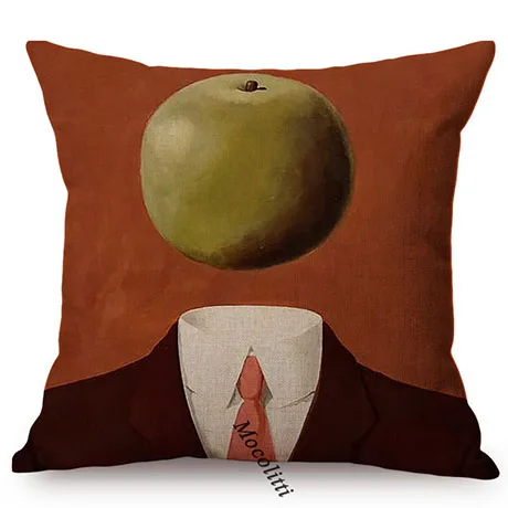 

Декоративная наволочка Mocolitti с принтом Рене Магритт из льна