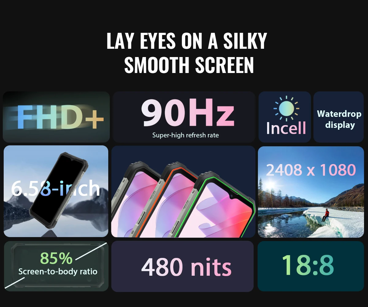 Najtaniej Blackview BV8800 IP68/IP69K Wodoodporny 8GB + 128GB Helio G96 Wytrzymały Smartfon 6.58 ''Android 11 NFC 8380mAh Bateria Telefon Komórkowy
