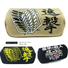 Чехол-карандаш атака на Титанов, кошелек, портмоне для школьников, Офисная сумка на молнии с аниме мультяшным рисунком, подарок для детей