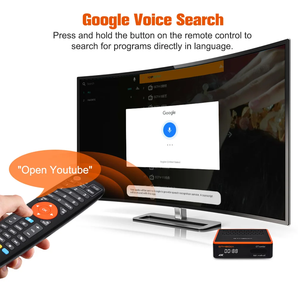 GTMEDIA GT COMBO NEW Android TV BOX Android 9.0+DVB-S2X/T2/C Terrestrial Satellite TV Receiver Decoder/ Google Smart Set Top Box