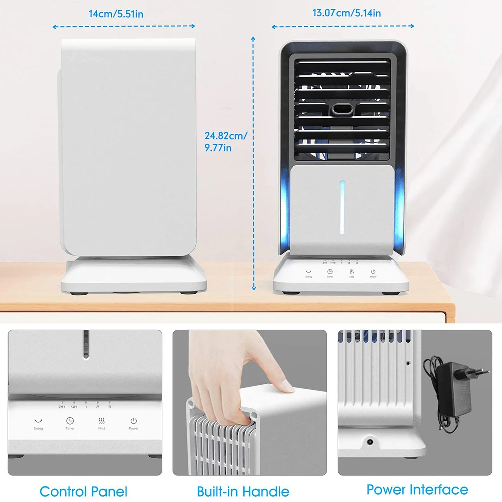 

Mini Air Conditioner Fan Office Bedroom Desktop Humidifier Fan Summer Personal Cooler Air Cooling Mini Spray Desktop Fan