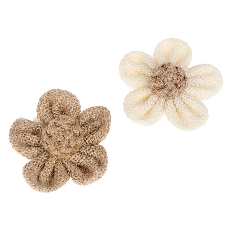 5 шт. Hessian розы Букет из мешковины Свадебный декор DIY Подарочные Упаковочные