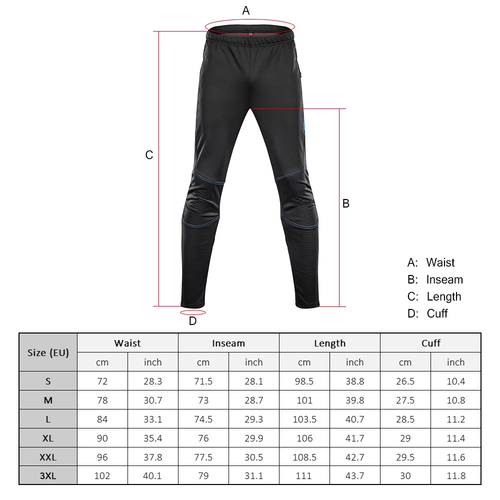 

Lixada Men's Waterproof Cycling Pants Thermal Fleece Windproof Winter Bike Riding Running Sports Pants Trousers