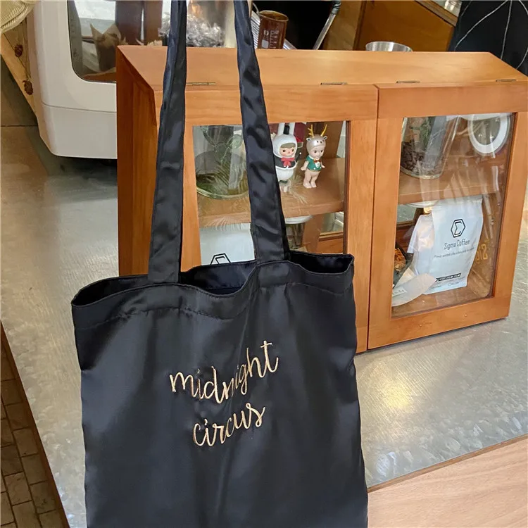 Вместительная Холщовая Сумка тоут через плечо вышитая Женская многоразовая