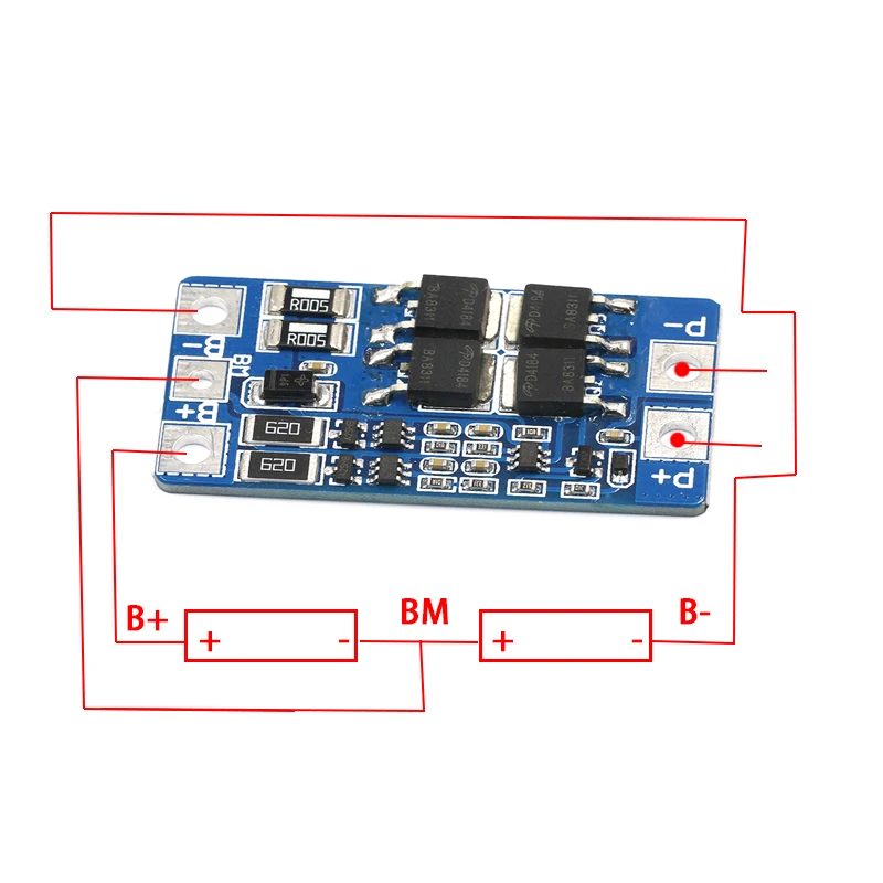2S 10A 8,4 в 7,4 В 18650 литиевая Защитная плата BMS PCM PCB Li-Ion Lipo 2 ячейки с функцией баланса зарядное устройство защитный модуль