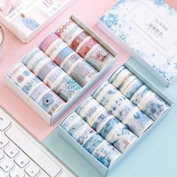 20pcs vintage island color paper washi tape set ins pink plant green flower red adhesive masking tapes stickers decoration a6587