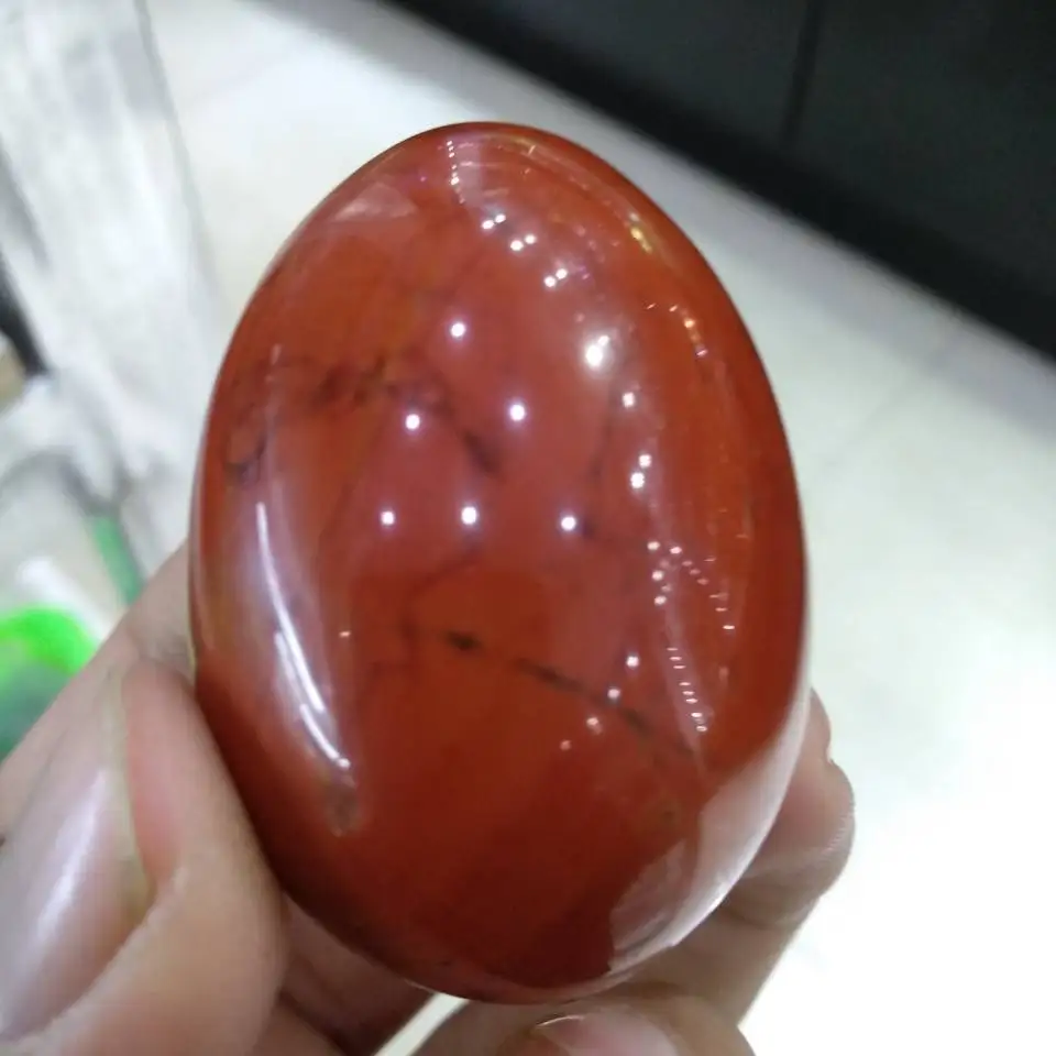 

2.1" RED JASPER Egg Root Chakra Crystal Stone Reiki Charged Healing