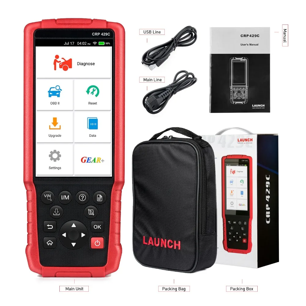 

LAUNCH X431 CRP429C OBD OBD2 Scanner Car Professional Diagnostic Tools ENG ABS SRS AT Scan tool DPF TPMS SAS OIL EPB IMMO Reset