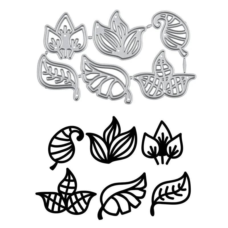 

YaMinSanNiO 6pcs Various Leaves Plants Metal Cutting Dies For Card Making Scrapbooking Dies Embossing Stencil Craft Diecut 2019