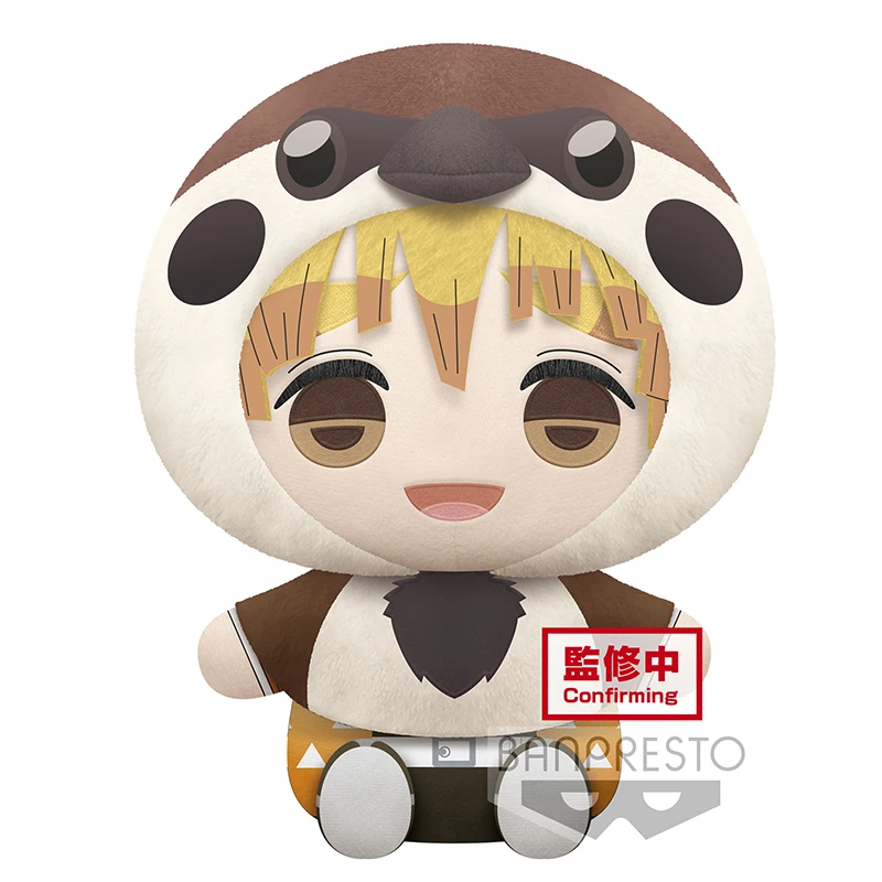 &iexcl;30cm en stock! Figura de anime de Demon Slayer, Zenitsu Agatsuma de peluche de juguete, original japon&eacute;s-0