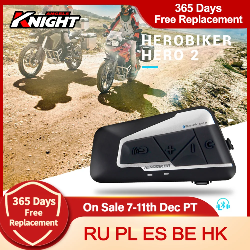 Bluetooth гарнитура HEROBIKER мотоциклетная Водонепроницаемая с FM радио 1200 м|Наушники для