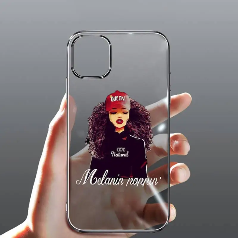 

bunz Melanin Poppin Aba Phone Case Transparent for iPhone Samsung 11 12 6 7 8 9 30 Pro X Max XR Plus lite