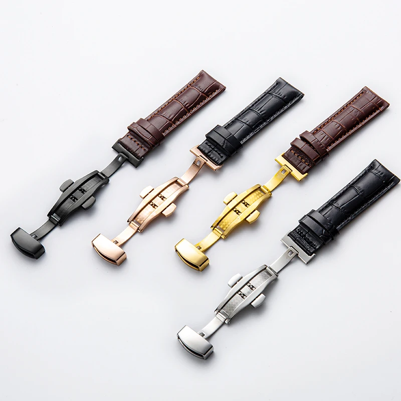 Handmade Genuine Leather Curved End Watchband 12mm-21mm For Tisssot T035 Watch Band Strap Steel Buckle Wrist Bracelet