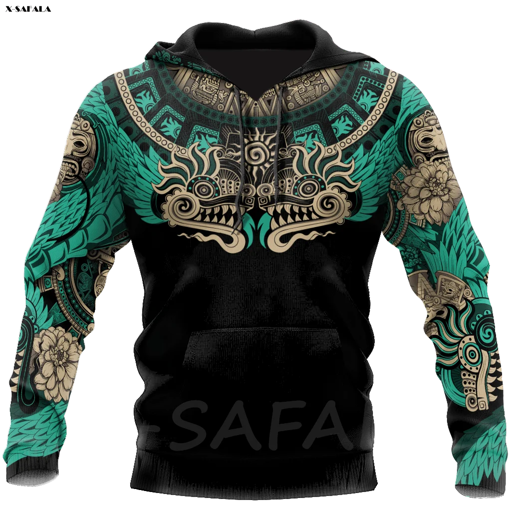 Худи мексиканский американский Орел татуировки ацтекские с 3D принтом Мужской