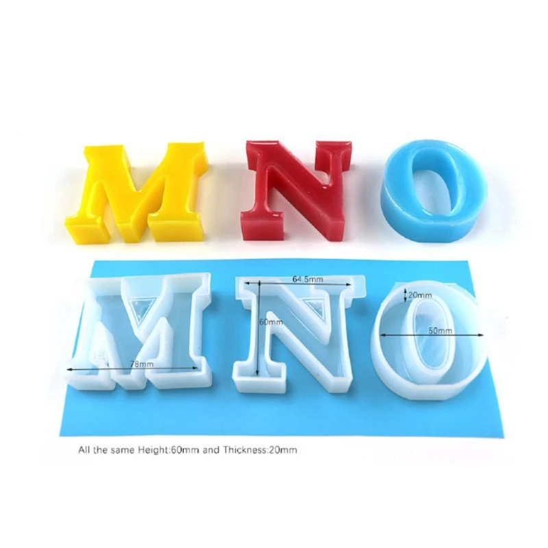 

2021 New 26 Capital English Letter Resin Mold Alphabet Keychain Pendant Resin Mold Kit 2020 trend
