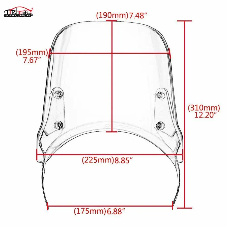 

Motorcycles 7.5" Headlight Windshield Compact Sport Wind Deflector Fairing Instrument Visor For Royal Enfield Classic 500CC