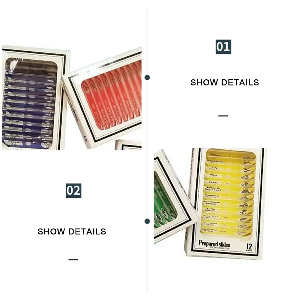 

48pcs Kids Plastic Prepared Microscope Slides Of Animals Insects Plants Flowers Sample Specimens For Stereo Microscopes