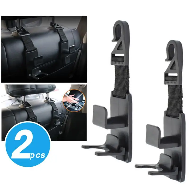 

2pcs Car Seat Back Hooks Hanger Organizer Universal Headrest Mount Storage Hook House Storage Simple Styling