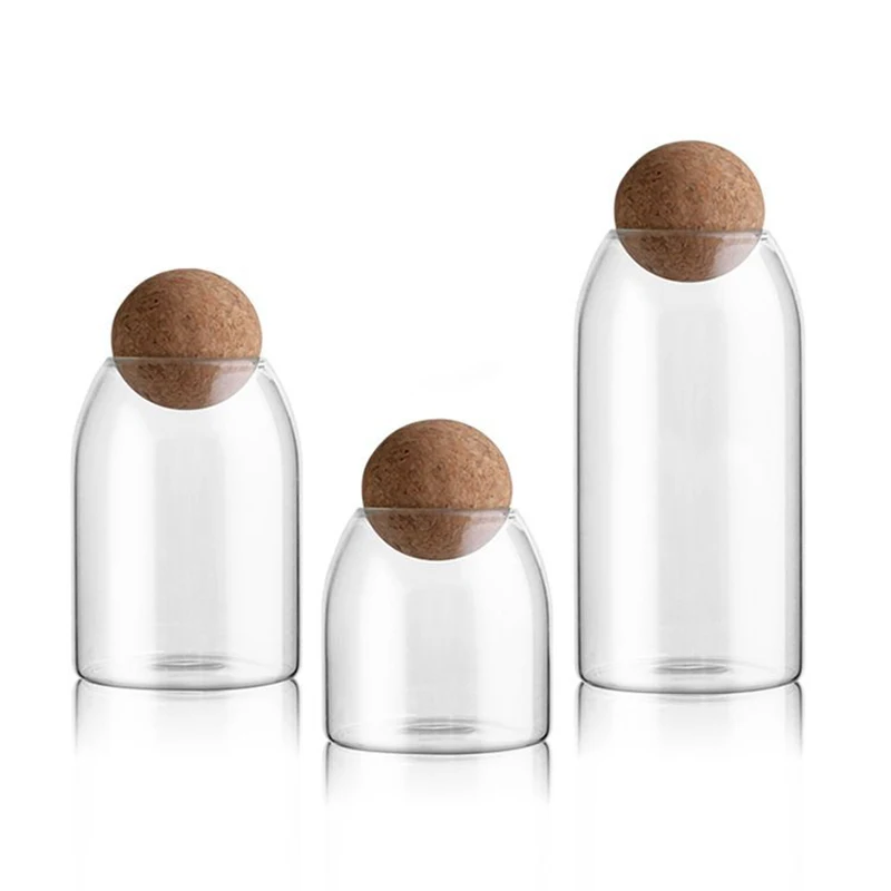 

glass bottle small glass jar with lid glass container jar wooden lid kitchen mini storage mason jars cereal dispenser canister