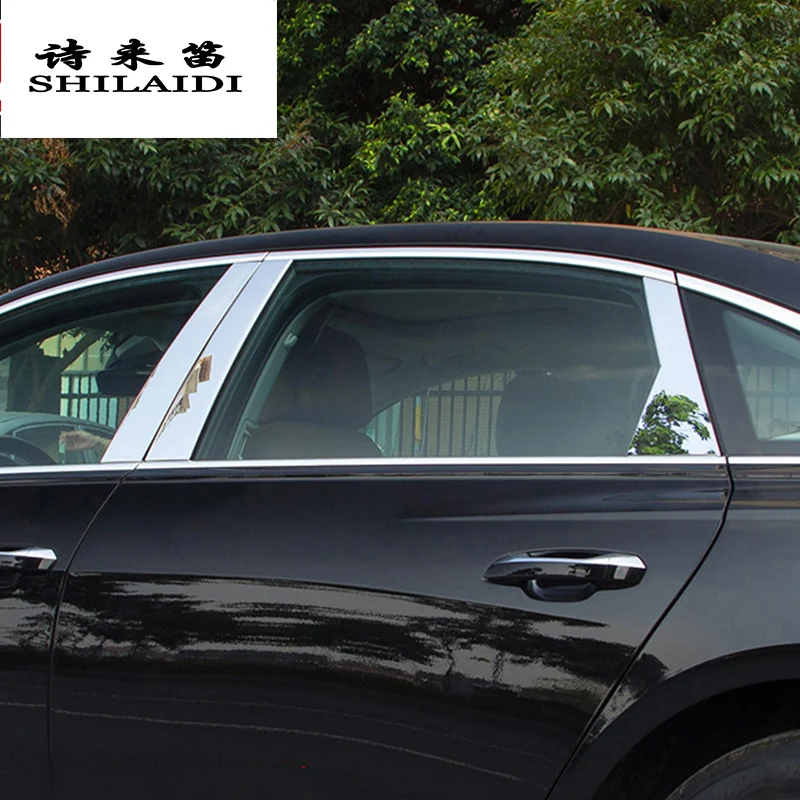 

Car Styling Window B-pillars Decorative Covers Stickers stainless steel panel Strip For Audi A6 C8 2019 Trim auto Accessories