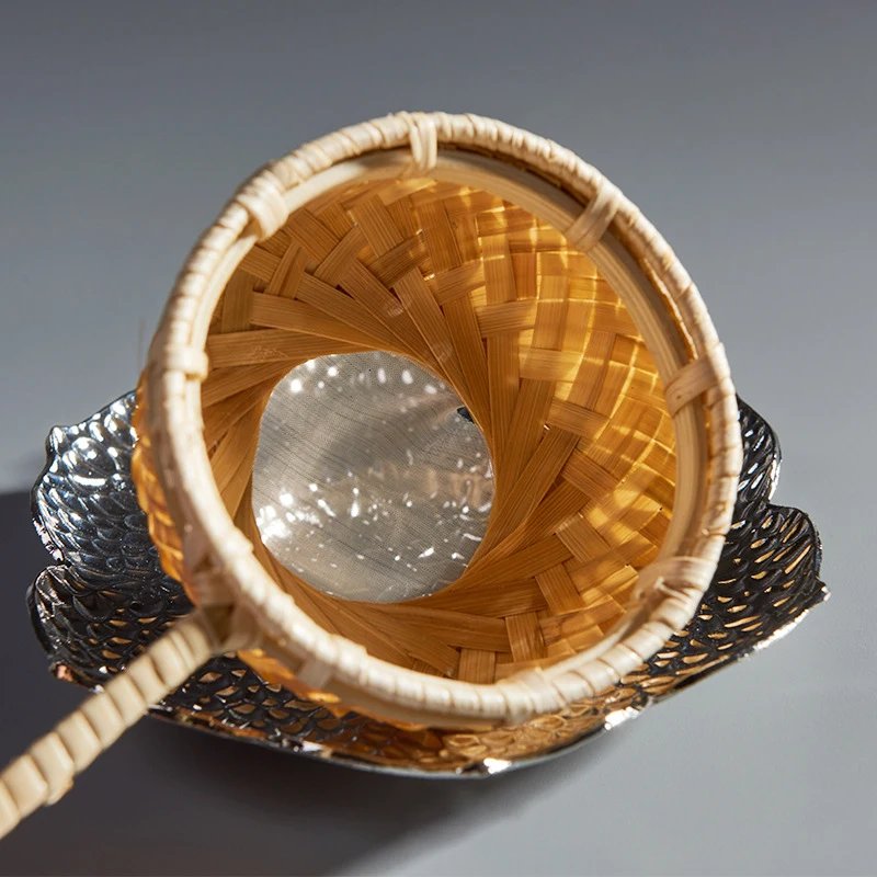 

handmade bamboo woven tea filter tea leak tea residue filter Kung Fu tea props tea dispenser