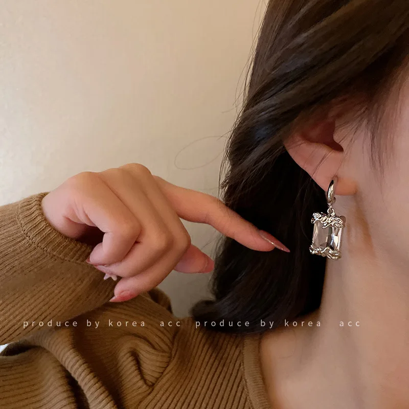 Модные французские Винтажные серьги-подвески с кристаллами женские офисные