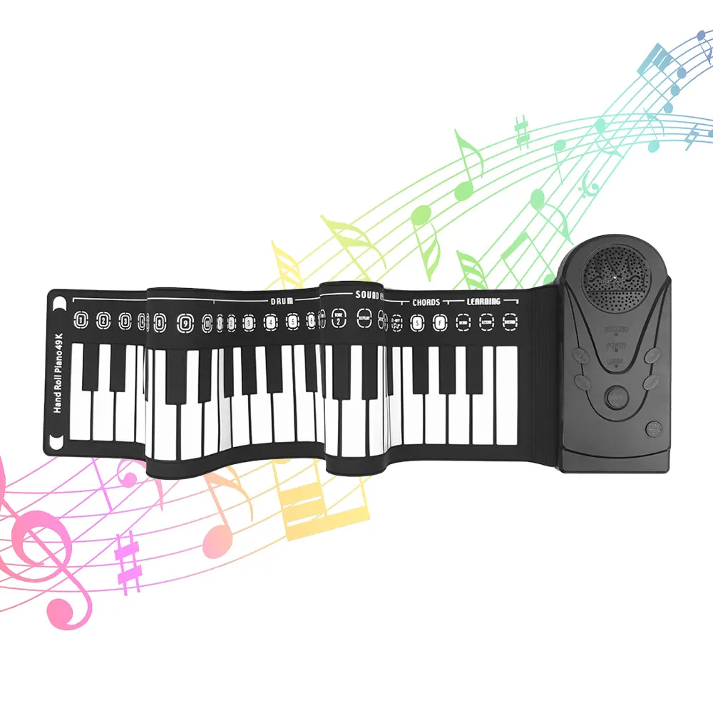 

49/61 Keys Foldable Piano Foldable Portable Folding Piano with Built-in Loudspeaker for Kids/Adults/Beginners