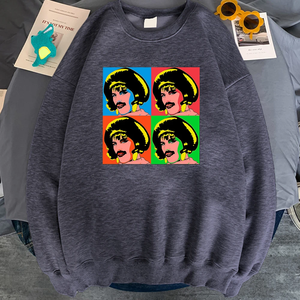 

Fashion Woman Print Sweatshirts Fleece Soft Loose Pocket Man Hoodies Sweatshirt Hip Hop Crewneck Kpop Streetwear Men Clothing