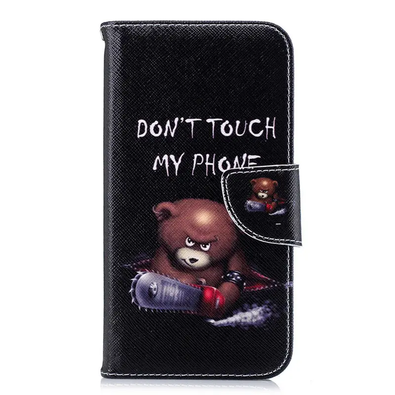 Little Bear Чехол для телефона с откидной крышкой чехол для huawei Коврики 8 9 10 20 Lite P30 Pro Honor 10 5X 6C 7X8 8A 8C Ретро Capa, высокое качество второй кожаный чехол D07Z - Цвет: Little Bear