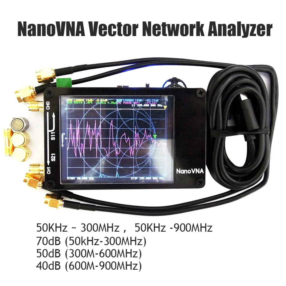 

Анализатор сети NanoVNA, 2,8-300 МГц, с ЖК-дисплеем