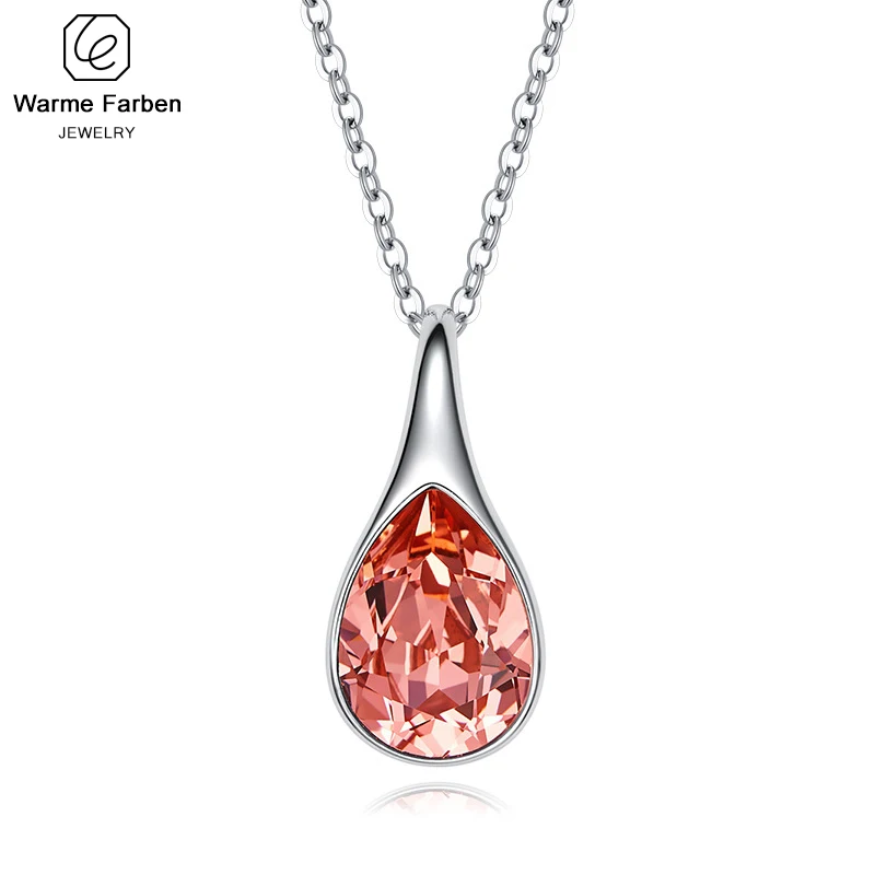 Ожерелье Warme Farben с кристаллами Swarovski для женщин, корейское простое ожерелье с кристаллами в виде капли воды, модное ювелирное изделие, ожерелье