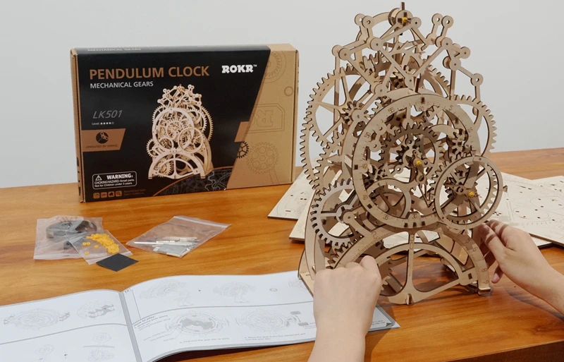 Robotime 4 вида DIY лазерная резка 3D механическая модель деревянная игра головоломка сборка игрушка подарок для детей и взрослых для дропшиппинг