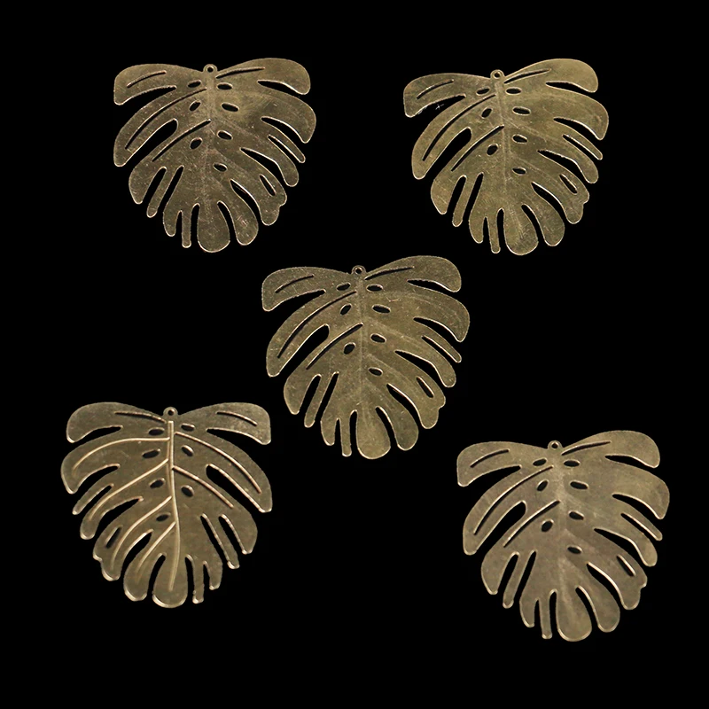 

45*43mm brass luster hollow single hole large leaf leaf pendant earrings pendant diy handmade accessories