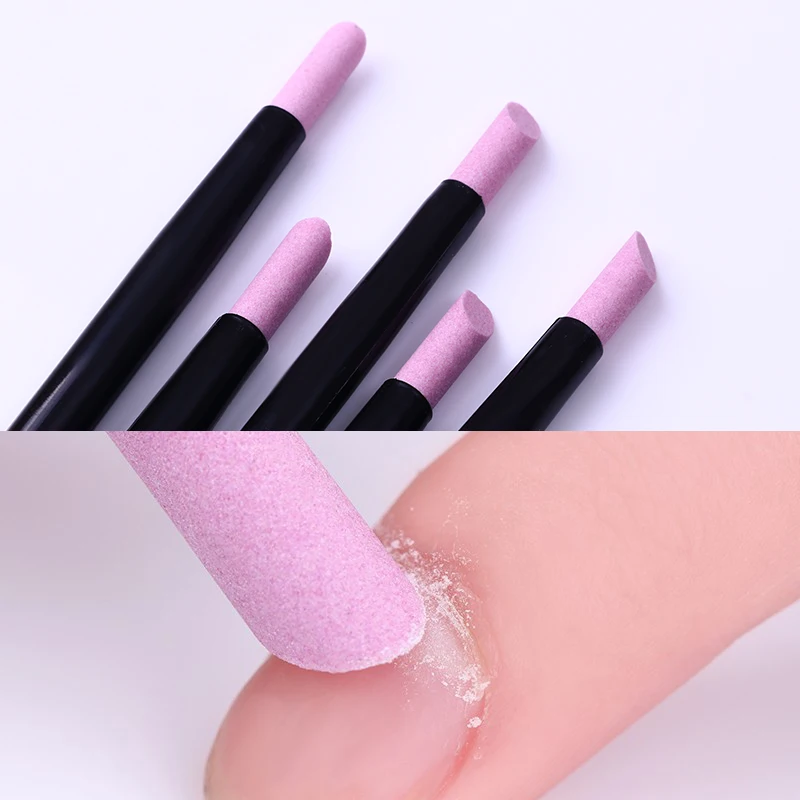5Pcs 1Pc Nail Art Carving Pen Silicone Head Double-end Quartz Stone Scrub Cuticle Remover Pusher Trimmer DIY Tools | Красота и