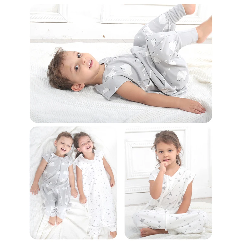 

Baby Sleeping Bag Newborn Baby Wearable Blanket 100% Cotton Print Vest Sleep Sack Baby Boys Girls Split Leg Anti Tipi Sleepsacks