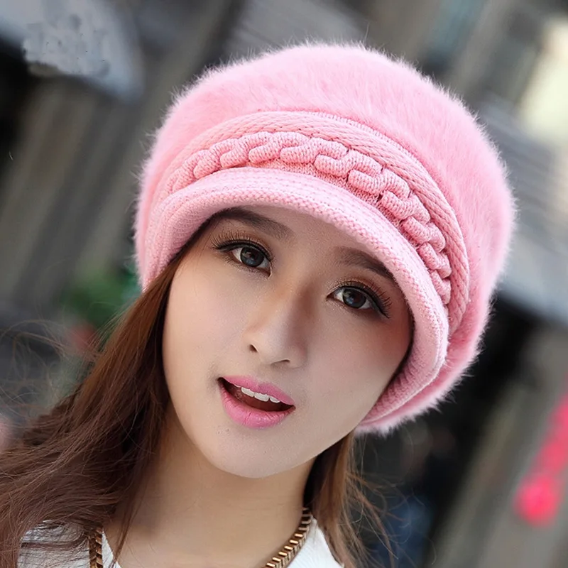 Кролика шерстяной берет с толстым плюшем мужская шляпа на открытом воздухе сезон
