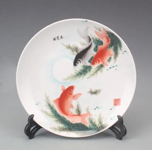 

Керамическая тарелка Jingdezhen, декоративная креативная домашняя тарелка для украшения винного шкафа, керамическая тарелка, декоративные поде...
