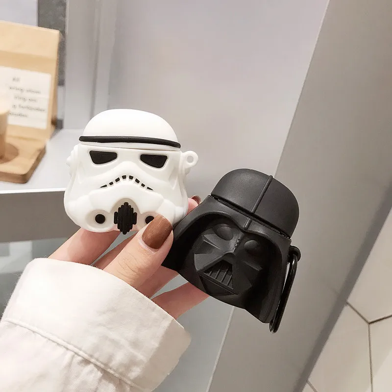 

Disney Star Wars Apply Airpods Key Chain Case Darth Vader Keychain White Soldier Wireless Headset Silicone Shell Keyring