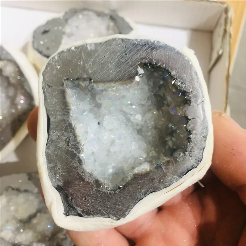 Природный Агат фрагмент жеоды Друза кварцевый гальванический кластер