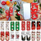 Носки хлопковые теплые с принтом в виде Санты, снеговика